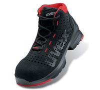 UVEX Stivale Allacciato traforato S1 SRC W12, Bota con Cordones Perforada Unisex Adulto, Negro/Rosso, 43 EU