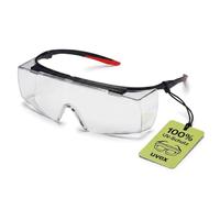 Uvex Super F OTG - Gafas protectoras para personas con gafas, interior antivaho, exterior extremadamente resistente a los arañazos y a los productos químicos