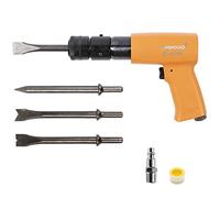 UW-AH190Plus - Kit de martillo neumático de barril mediano con retenedor de cambio rápido y 4 cinceles, carrera de 2-5/8 pulgadas, 3500 BPM, peso ligero (AH190P - barril medio)
