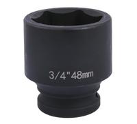 Uxney Casquillo de Impacto 3/4" 48mm 6 Caras, Acero Cr-Mo, Corto para Llave de Impacto, Ideal para Talleres Mecánicos