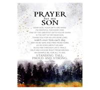 UYCUODLUY American Made Wood Plaque Prayer For My Son Wall Tabletop Easel Hanging Hook Dear God Your Gifts Are Many I Am Grateful(Unframed,12x18inch(30x45cm))