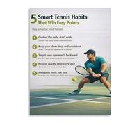 UYCUODLUY Court Training Wall-Art Tennis Basics Instructional Poster for Beginner Coaches Club Drills(Framed,08x12inch(20x30cm))
