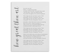 UYCUODLUY How Great Thou Art Praise Song Poster Modern Wall-Art for Bedroom Home Office Decor(Framed,12x18inch(30x45cm))