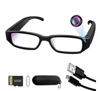 UYIKOO Mini Cámara Espía Gafas, 32GB Camara Oculta Camuflada, Gafas con Camara 1080P HD, Tomar Foto y Video Grabación en Bucle para Reuniones, Viajes, Deportes