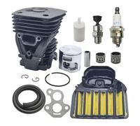 UYTGFO Ajuste for Husqvarna 455 455e 460 con línea de filtro de combustible y aire, bomba de aceite, reemplazo 537320402 537255702, Kit de pistón de cilindro de motosierra de 47mm