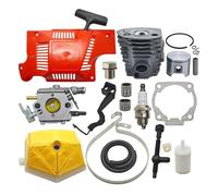UYTGFO Compatible con carburador Husqvarna 55 51, filtro de aire, ajustador de banda de freno de cadena, pieza de repuesto for motosierra, kit de arranque de pistón de cilindro de 46 mm.