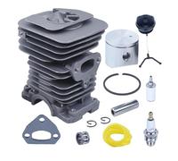 UYTGFO Compatible con motosierra Husqvarna 136, 137, 141 y 142. Repuesto 530069941. Tapa de combustible, filtro, línea, cojinete de agujas, kit de pistón de cilindro de 40 mm.