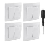 UYUYong 4 Piezas interruptor pared doble doble conmutador para escaleras Bidireccional interruptores de serie empotrado conmutador interruptor pared pulsador luz Para Escaleras Corredor Dormitorio