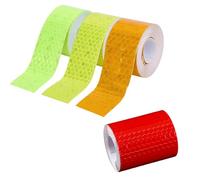 UYVPAER 4 Piezas Cinta Reflectante Adhesiva, 2Cm X 3M Pegatinas De Advertencia Reflectante Impermeables, Roja Amarilla Blanca Seguridad Cintas Para Exteriores, Para Vehículos, Bicicletas, Cascos, Ropa