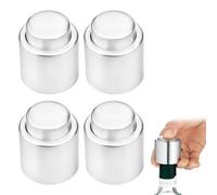 UYVPAER 4 Tapones De Champán De 3,5 Cm, Cierre Para Botellas De Champán, Acero Inoxidable Mate, Apto Para Todas Las Botellas