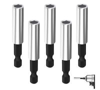 UYVPAER 5 Piezas Extensiones Magnéticas Para Portabrocas 60 Mm, Caja De Plástico, Conexión Rápida 1/4", Para Atornillador, Taladro, Acceso A Espacios Estrechos