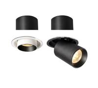 UYZSWTHPC Estilo LED de aluminio empotrado giratorio Downlight 9W/12W/15W/18W/20W/24W Chip COB Spot Light lámpara de techo AC85-265V(Black,3000K WARM LIGHT-BLACK-24W DIMMABLE)