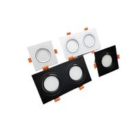 UYZSWTHPC Luz de techo LED negra blanca empotrada cuadrada brillante LED regulable COB7W 10W 14W 20W decoración AC85-265V(Black,4000K)