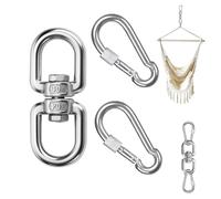 UZYXC Giratorio De Acero Inoxidable M8 Con 2 Mosquetones Grandes Con Cierre, Giro De Acero Inoxidable 304 Para Silla Colgante, Columpio, Saco De Boxeo, Parrilla Giratoria Y Telas Aéreas