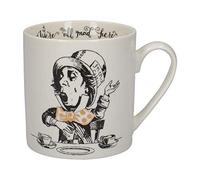 V&A Alicia en el país de las maravillas - Juego de taza en caja de regalo, porcelana, Oro blanco y negro., 350 ML