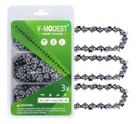 V-MODEST Paquete de 3 cadenas de motosierra de 10 pulgadas, 40 eslabones de transmisión de 3/8 pulgadas, paso LP de 0.43 pulgadas de calibre bajo, Kickbac compatible con Ryobi P546, Husqvarna 436Li