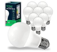 V-TAC 10x Bombillas LED E27, Edison - A60, 8,5W (Equivalente a 60W) - 806 Lumen - 4000K Blanco Neutro - Apertura del Haz de Luz 200° - Máxima Eficiencia y Bajo Consumo,