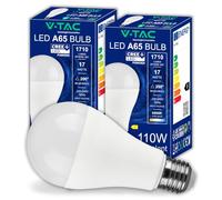 V-TAC 2x Bombillas LED A65 17W - [ SUPER LUMINOSAS - CREE LED] - 1710 Lúmenes - E27 - Bombillas de Nueva Generación - Equivalente a 110W - Pack de 2 - Luz Blanco Frío 6500K