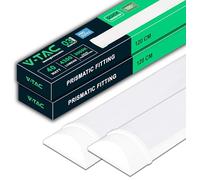 V-TAC 2x Pantalla LED Luminaria 120 CM - 40W - PRO SERIES - Lámpara Rectangular 4300 Lumen IP20 para Pared, Garaje, Tienda - Tubo LED - Plafón LED Lineal - Luz Blanco Cálido 3000K