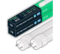V-TAC 2x Tubo LED 60 CM - T8 G13-7,5W - 850 Lúmenes - Chip Samsung - Tubos LED para Techo, Pared, Garaje, Tienda - Tubo LED forma T8 - Sustitución de neón - Luz 3000K Blanco Cálido