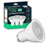 V-TAC 3x Bombillas LED GU10 - Alta Luminosidad 6W - PRO SERIES - (Equivalente a 60W) - 445 Lumen - Foco LED GU10 de Máxima Eficiencia y Ahorro Energético - Paquete de 3-4000K Blanco Neutro