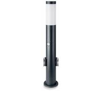 V-TAC, aplique exterior para pared, modelo VT838, IP44, casquillo E27, acero inoxidable, sensor PIR, enchufe, 600 mm