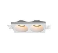 V-TAC Cartera LED doble empotrada rectangular 2 x GU10 y GU5.3 (MR16) de yeso con corte neto color blanco