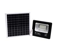V-TAC Faro LED con control remoto y panel solar de 20 W, 6000 K, blanco frío