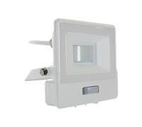 V-TAC Faro LED de exterior con chip Samsung 10 W con sensor PIR de color blanco impermeable con cable de 1 metro, luz blanca fría