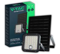 V-TAC Foco LED de exterior con panel solar de 4,5 W - 1500 lúmenes - Equipado con sensor de movimiento y mando a distancia - IP65 - Batería 3600 mAh - Faro pequeño para casa, jardín, garaje - 4000 K +