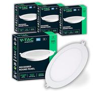 V-TAC Focos LED Empotrables Techo 6W - PRO SERIES - Diámetro 120 mm - 660 Lúmenes - IP20 - para Techo, Casa, Pladur - Redondos - Mini Panel - Lámpara - Orificio 107-112 mm - Blanco Frío 6500K