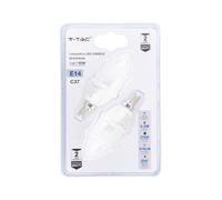 V-TAC Pack de 2 Bombillas LED E14 5,5 W = 40 W, SMD Vela luz cálida 2700 K