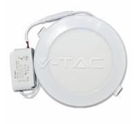 V-TAC Panel LED empotrable Redondo 12 W, Blanco Natural 4500 K y Controlador