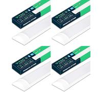 V-TAC Pantalla LED Luminaria 30 CM - 10W - Chip Samsung - Lámpara Rectangular 1200 Lumen IP20 para Pared, Garaje, Tienda - Tubo LED - Plafón LED Lineal - Luz 4000K Blanco Neutro (Paquete de 4)