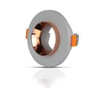 V-TAC Portalámparas LED empotrable GU10 Cuerpo de yeso redondo color gris con acabado dorado rosa