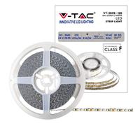 V-TAC Tira LED bobina de 10 metros 7,5 W por metro cinta luminosa SMD 2835 Color de la luz blanca fría 6500 K para interior con tira adhesiva, alimentada a 24 V.