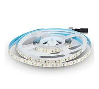 V-TAC Tira LED bobina de 5 metros 12 W por metro cinta luminosa SMD 2835 color de la luz blanca natural 4000 K para interior con tira adhesiva, alimentada a 12 V.