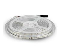 V-TAC Tira LED bobina de 5 metros 8 W por metro cinta luminosa SMD 3528 color de la luz blanca navideña 4000 K para exterior con tira adhesiva y cubierta de silicona, alimentada a 12 V.