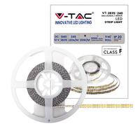 V-TAC Tira LED de interior SMD 2835 20 W - 5 metros - Tira de LED adhesiva para casa, cocina, habitación, ambientes interiores - Luz blanca cálida 3000 K - Tiras LED de alta luminosidad - 12 voltios