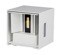 V-TAC VT-759 Aplique de pared para exterior Blanco E27 LED 6 W Iluminación al aire libre (Aplique de pared para exterior, Blanco, Aluminio, IP65, Entrada, Cochera, Jardín, Patio, Blanco)