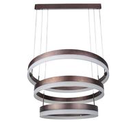V-TAC VT-82-3-D: Lámpara colgante LED con aro de metal, 86 W, con 3 anillos, luz color café, 3000 K, regulable – 213991