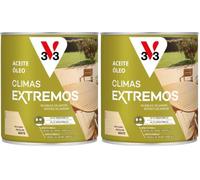 V33 Aceite Teca Climas Extremos Mate Incoloro 750ml (Paquete de 2)