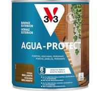V33 Barniz Exterior Agua Protect Brillante Nogal 0,75L