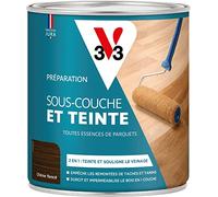 V33 - Base y tinte de parquet, roble oscuro, 0,75 L