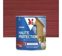 V33 Lasure Madera exterior Rojo Vasco Satén - Alta protección de 8 años - Alta resistencia repelente al agua y anti-UV - Resistente a las variaciones de la madera - Ecolabel, resina de origen vegetal