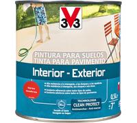 V33 Pintura Suelos Interior Exterior Rojo Laca Satinado 0,5L
