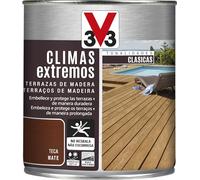 V33 Protector Terrazas De Madera Climas Extremos Mate Teca 0,75L