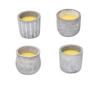 V3C TarroCem Nat4D PM [G] - PANDAHOME Vela de Citronela - Protección Natural contra Mosquitos, Diseño Decorativo en Terracota/Bambú/Cristal, Ideal para Interior y Exterior Pack of 4