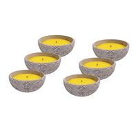 V3C TarroCem Rosa GM [G] - PANDAHOME Vela de Citronela - Protección Natural contra Mosquitos, Diseño Decorativo en Terracota/Bambú/Cristal, Ideal para Interior y Exterior Pack of 6