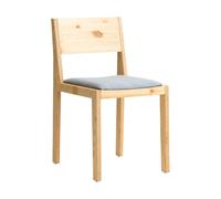Vaarnii Silla 016 Maasto Dining Chair Pino aceitado y encerado mate. asiento tapizado en gris